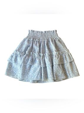 Smocked Tiered Blue Print kid’s Skirt